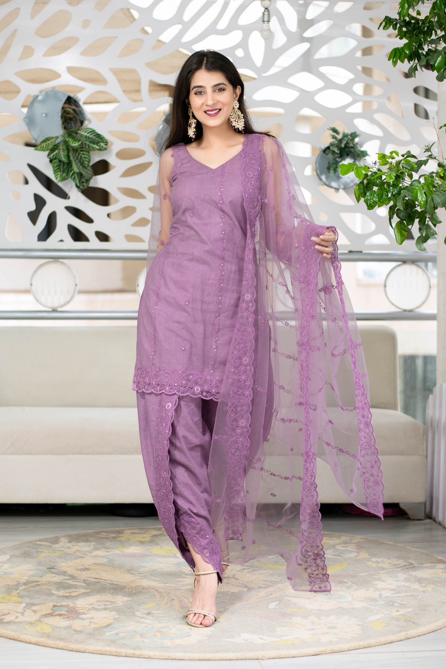 Women's Mauve Dhoti Set (3pcs set) - Label Shaurya Sanadhya