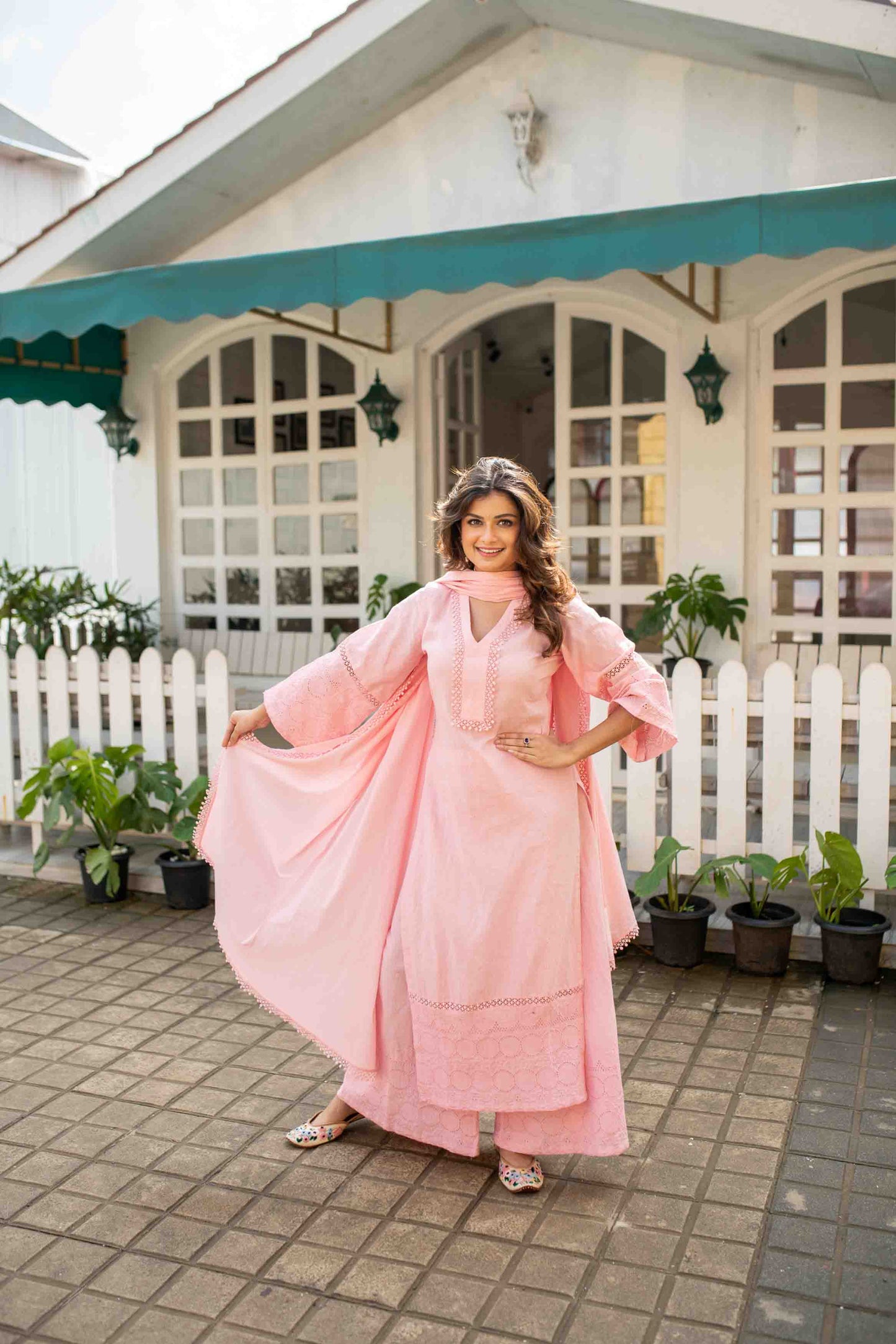 Women's Pink Cotton Kurta Set - Label Shaurya Sanadhya