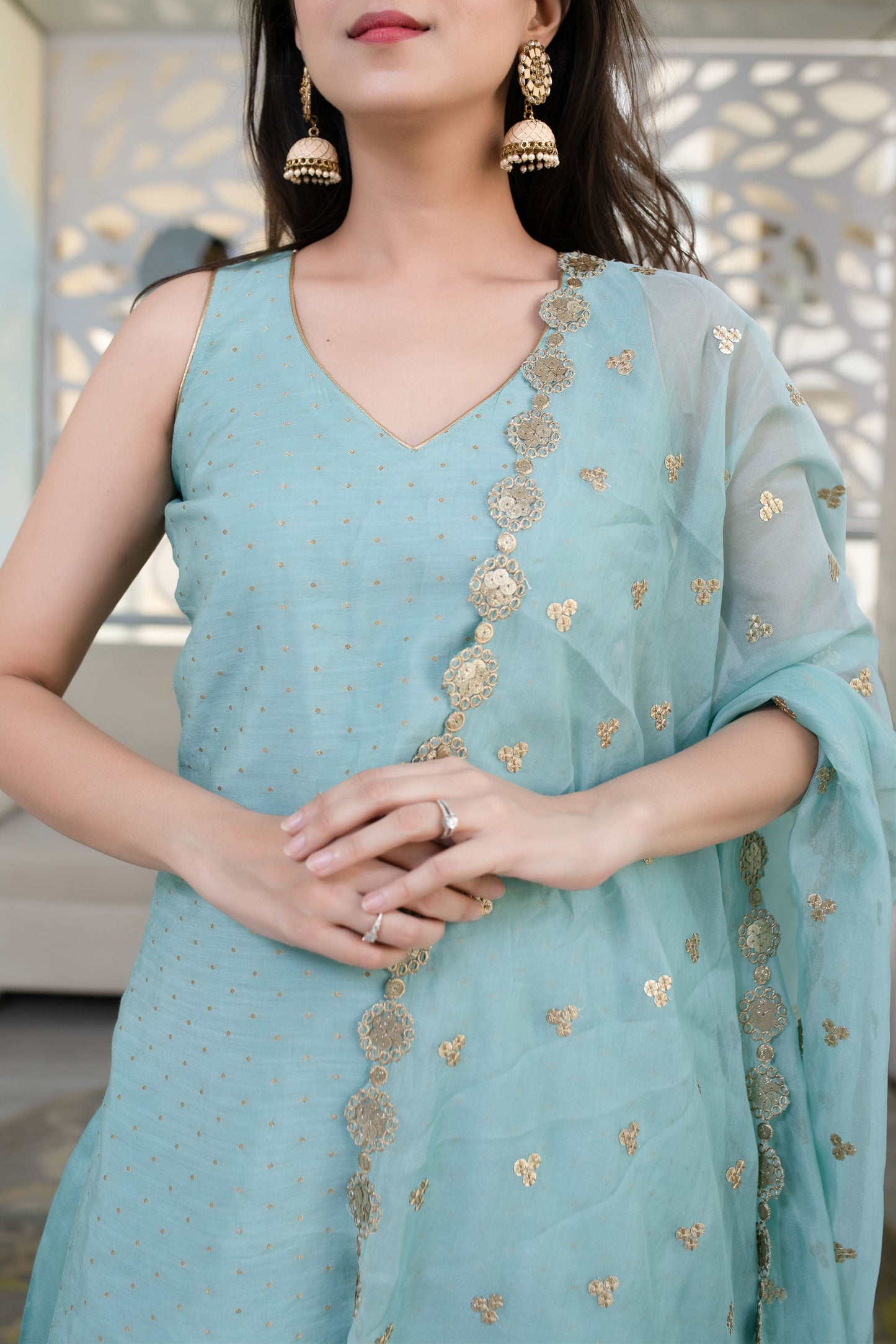 Women's Light Mint Patiala Set (3pcs set) - Label Shaurya Sanadhya