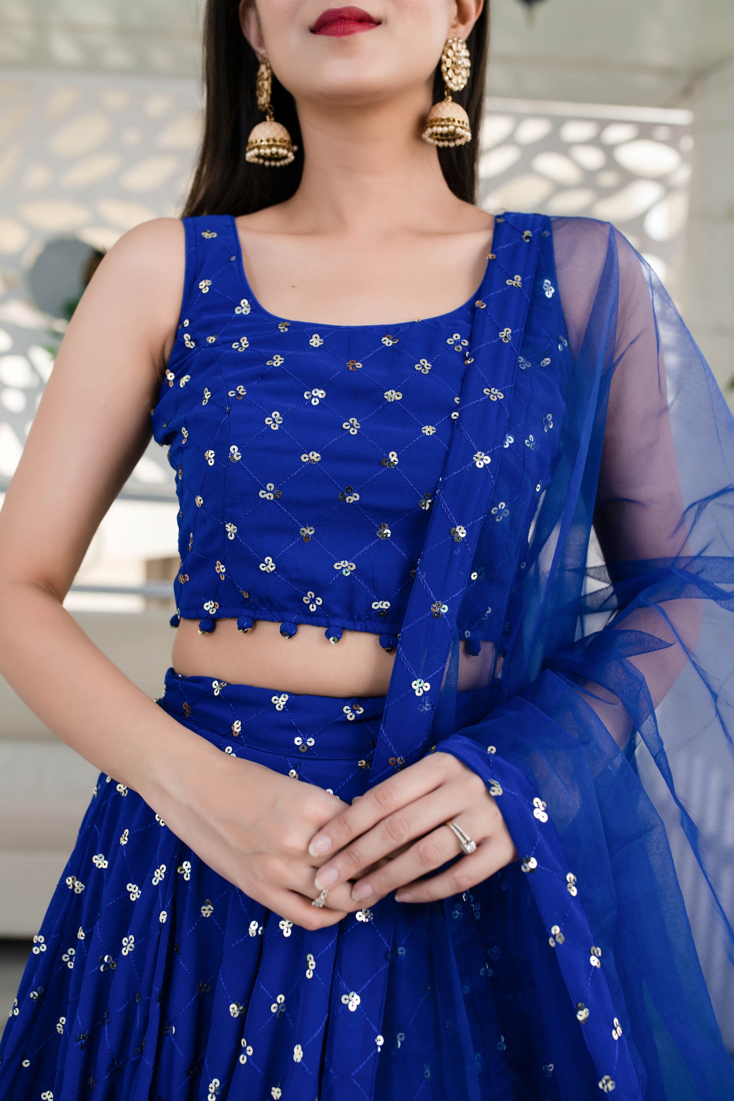 Women's Royal Blue Lehenga (3 Pc Set) - Label Shaurya Sanadhya