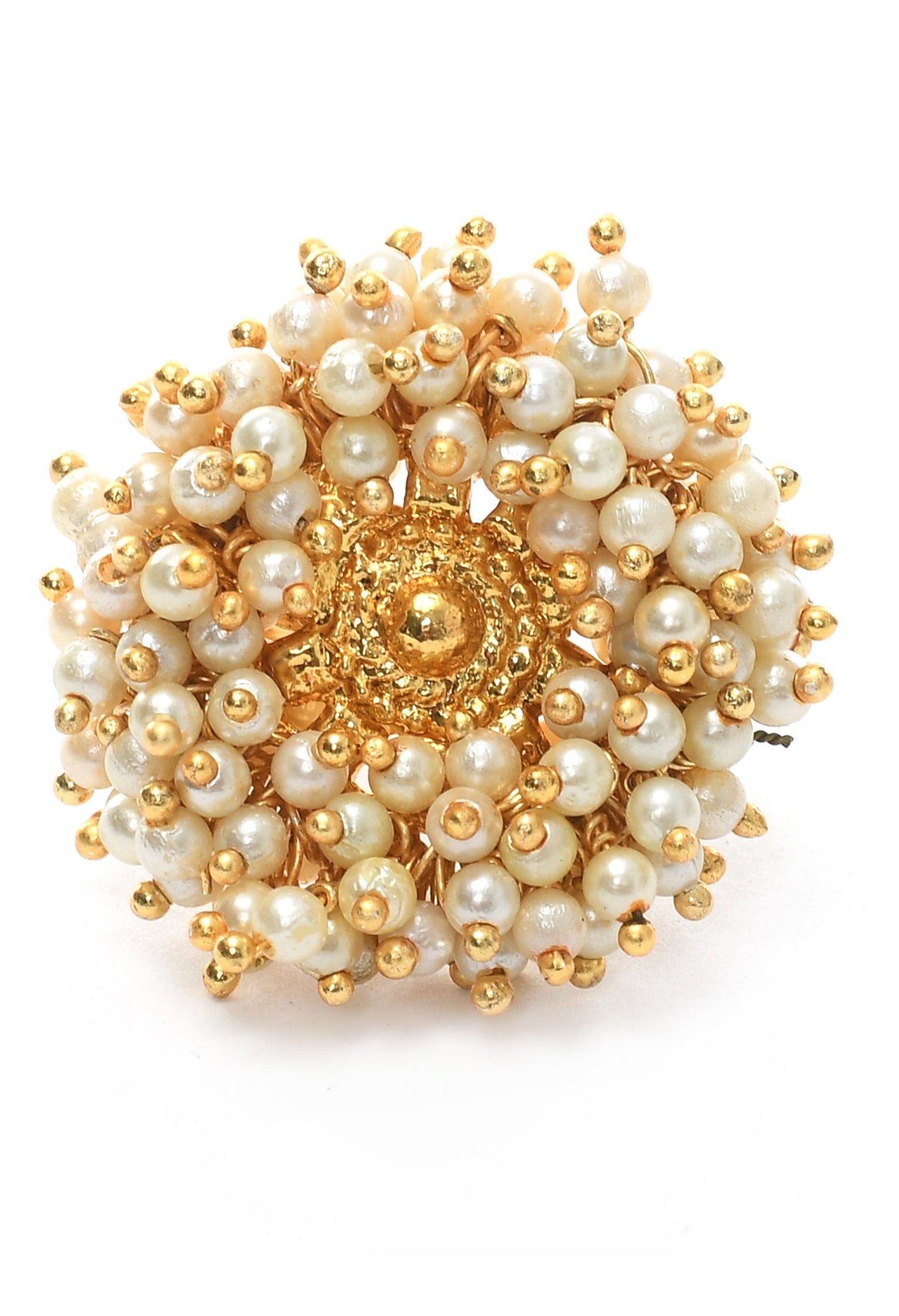 Women's Gold-Plated With Pearls Ring