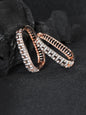 Women's Rose Gold-Plated American Diamond Studded Hoop earrings