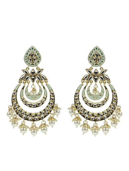 Women's Kundan Studded and beaded Chandbali Earring