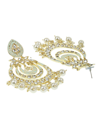 Women's Kundan Studded and beaded Chandbali Earring