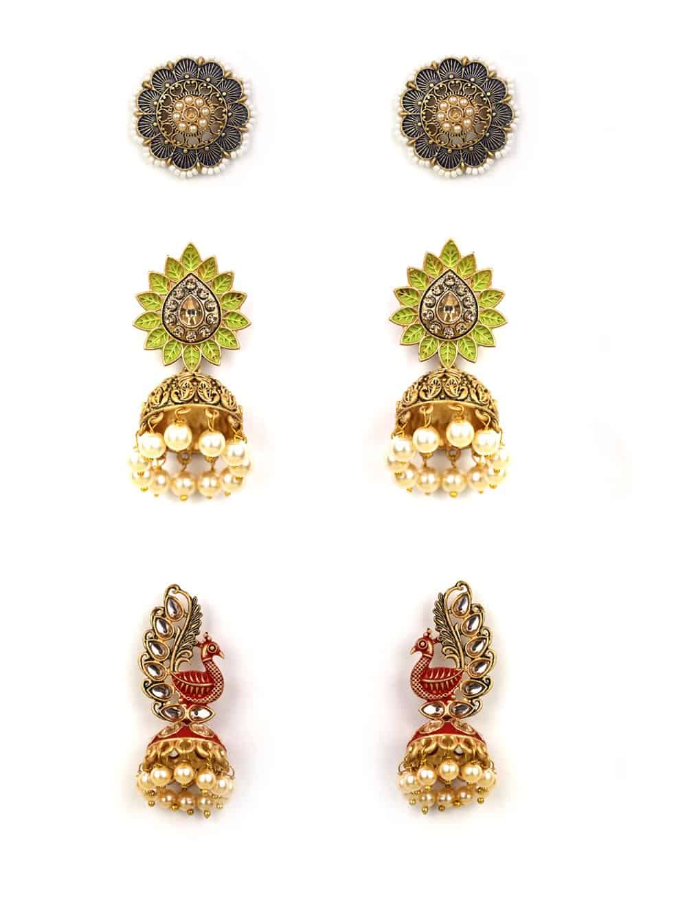 Women's  Set of 3 Combination Earring