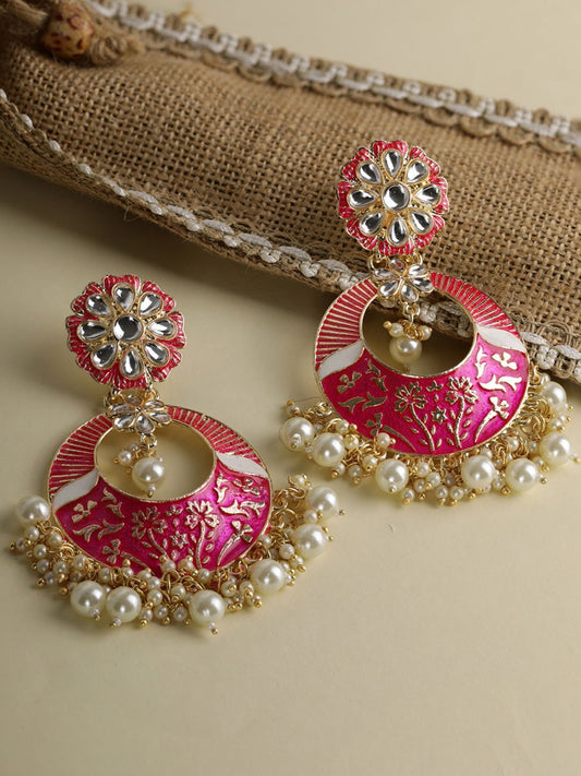 Women's Kundan Studded Beaded Drop Earring