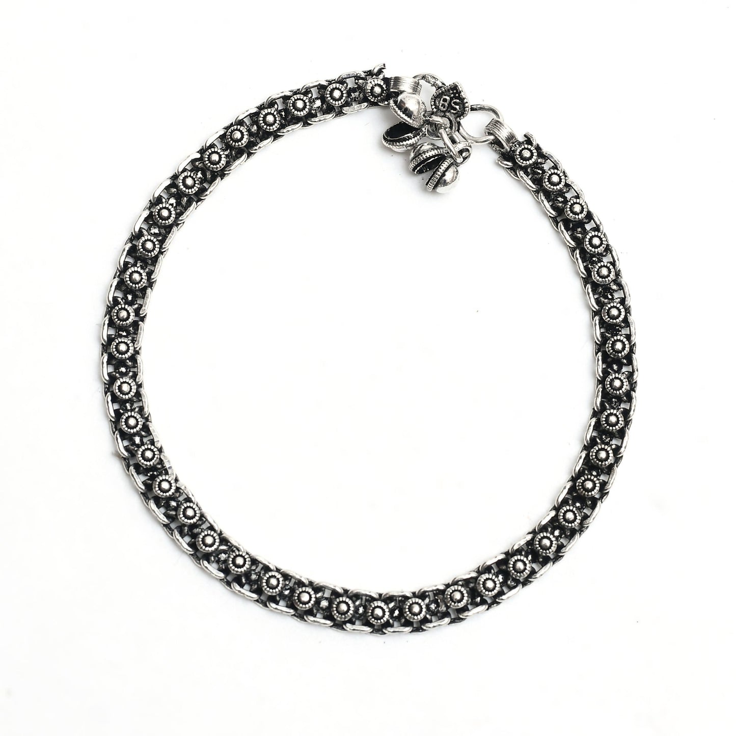 Traditional Oxidised Silver-Plated Anklets Jkpayal_014