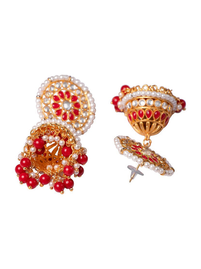 Women's Red Contemporary Jhumkas