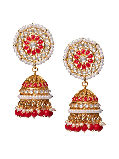 Women's Red Contemporary Jhumkas