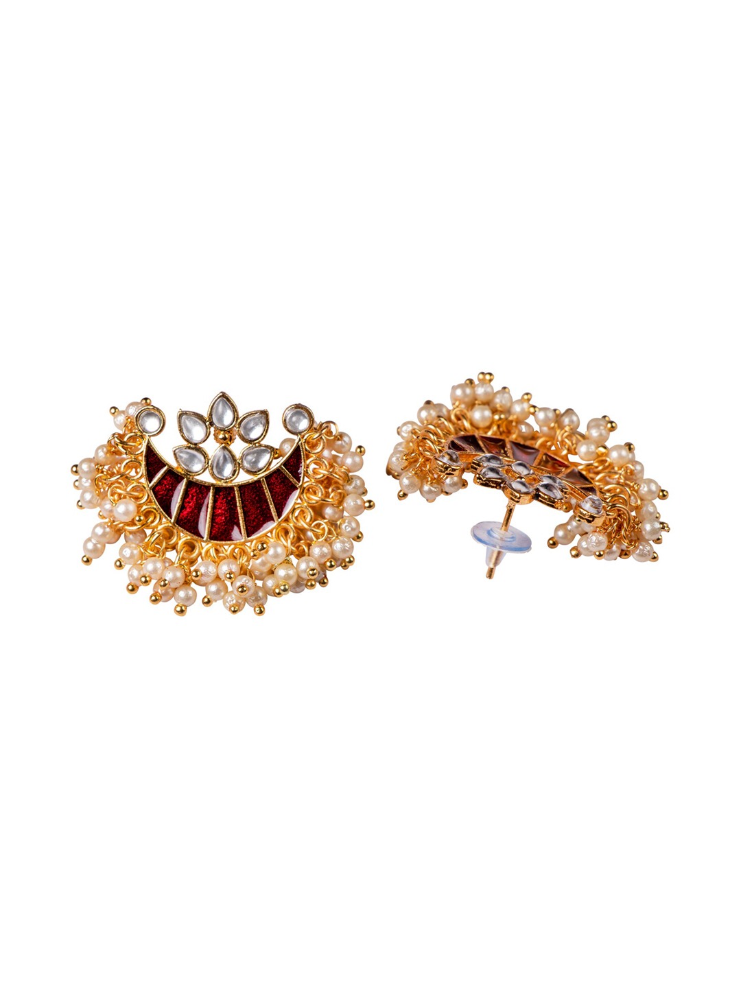 Women's Brown & Gold-Toned Contemporary Studs Earrings