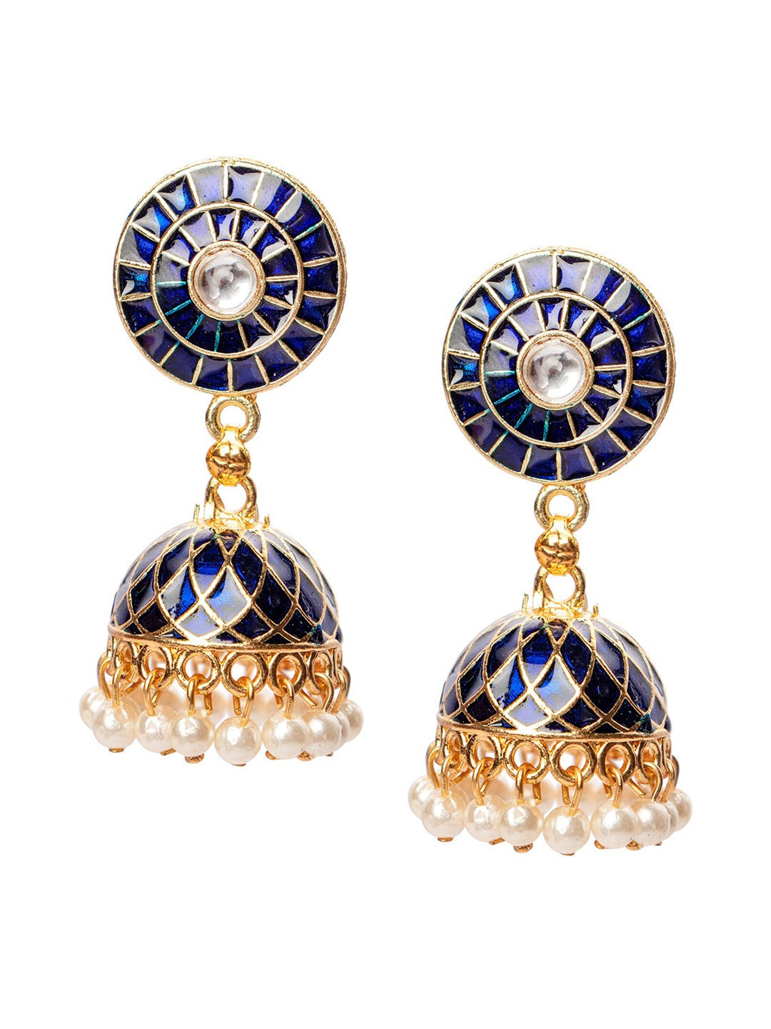 Women's Blue Contemporary Jhumkas Earrings