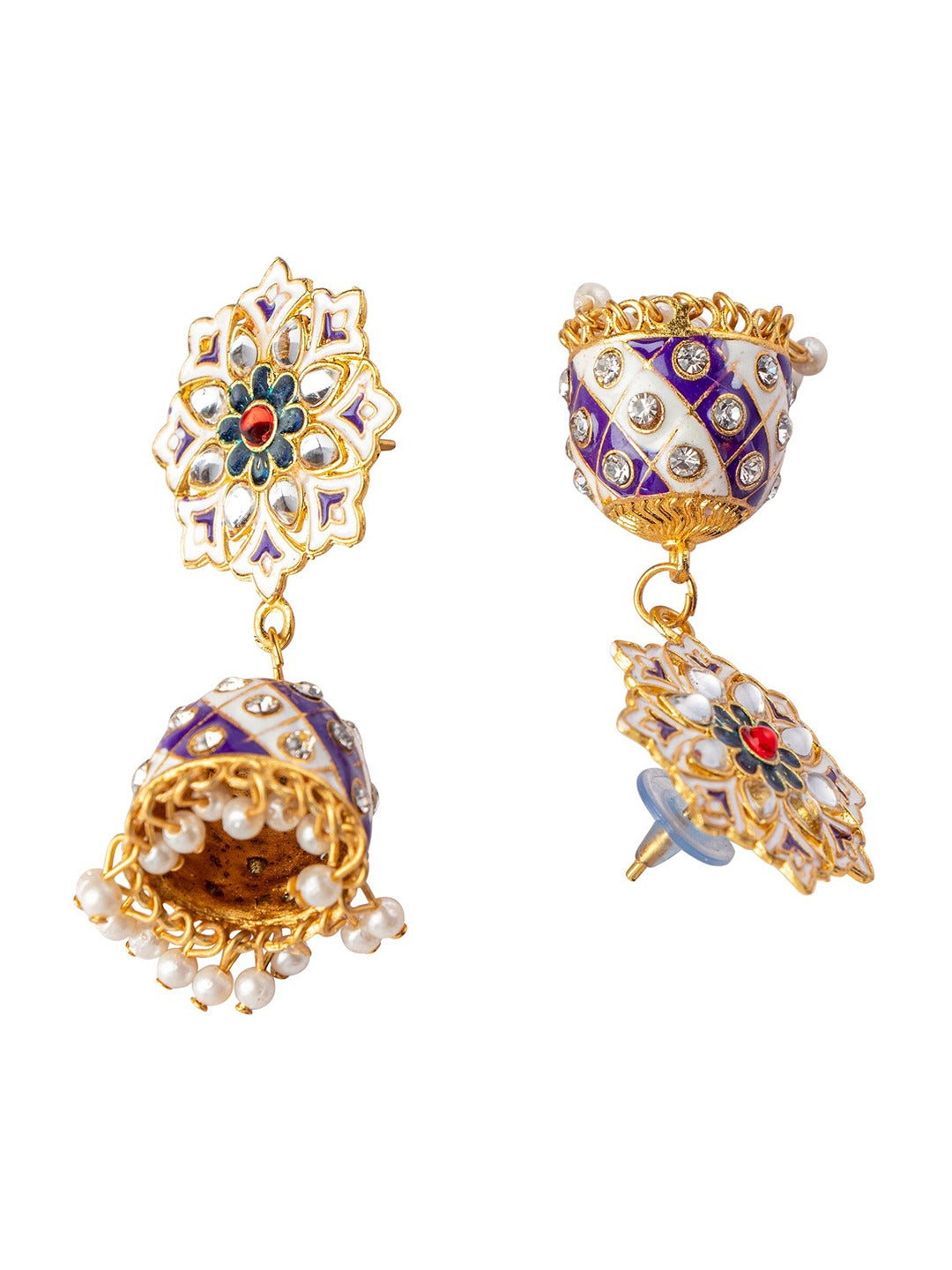 Women's Purple Contemporary Jhumkas Earrings