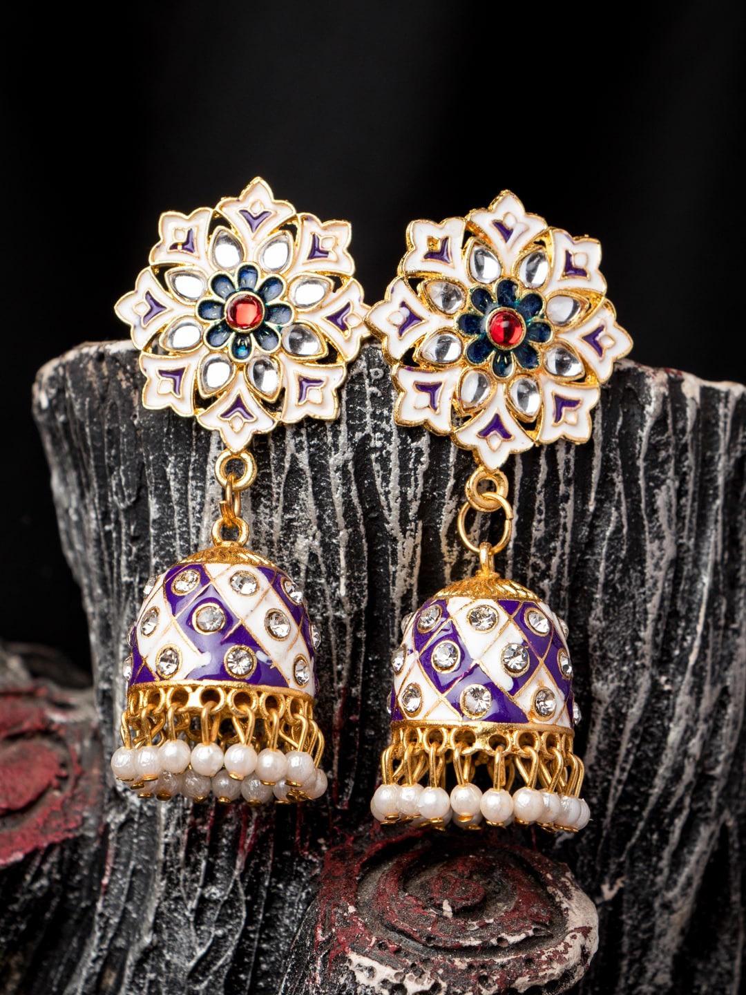 Women's Purple Contemporary Jhumkas Earrings