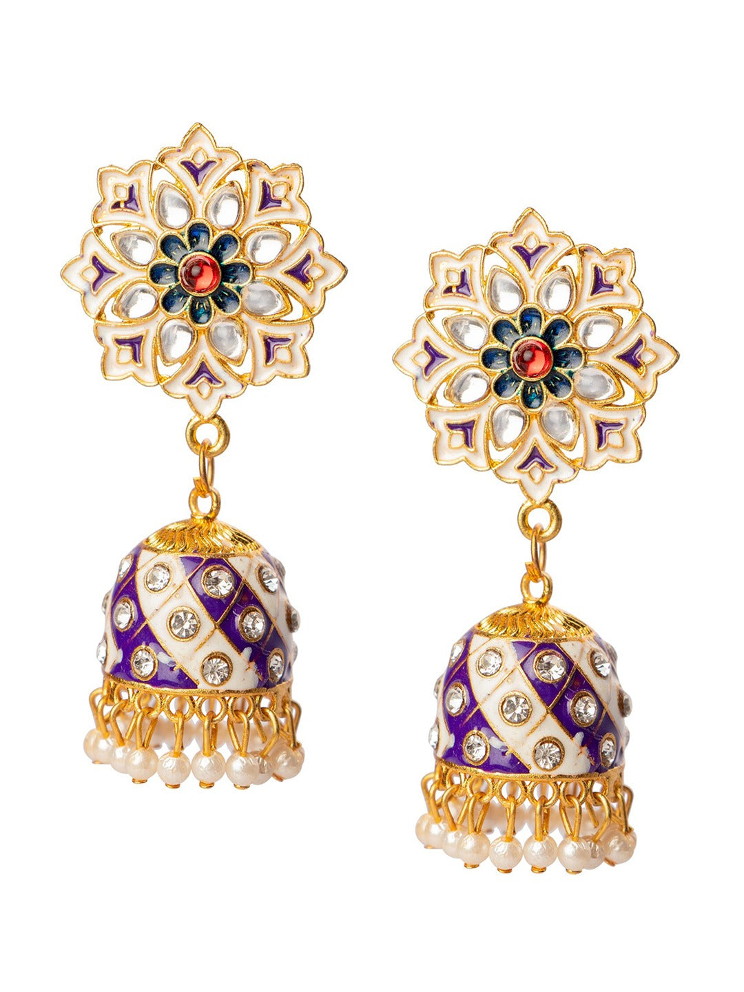 Women's Purple Contemporary Jhumkas Earrings