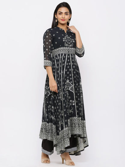 Women's Georgette Printed Anarkali Kurta With Palazzo