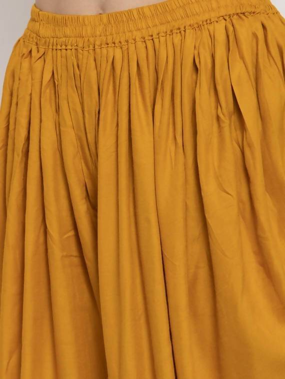 Women's Mustard Viscose Rayon Dhoti Pant