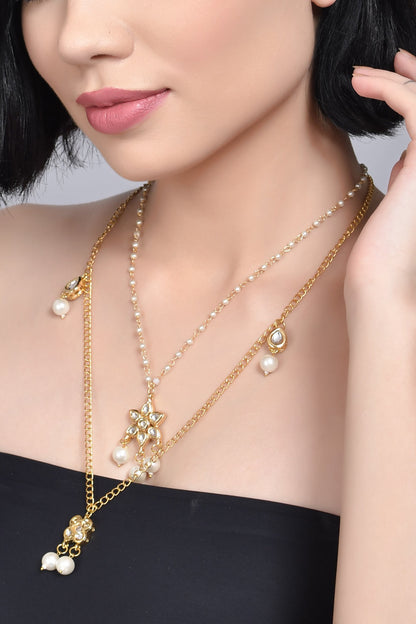 Women's Multilayered Kundan embellished necklace