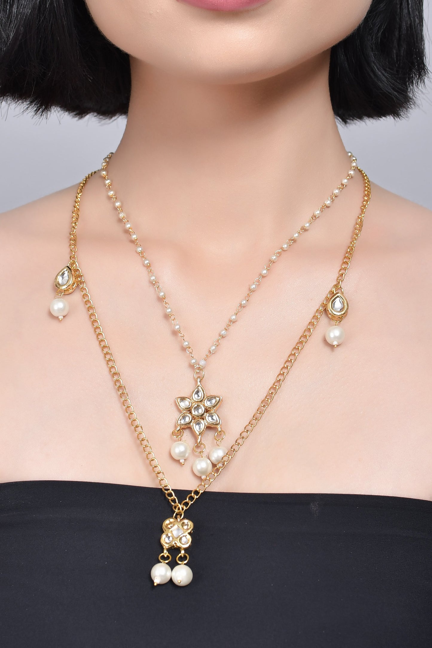 Women's Multilayered Kundan embellished necklace