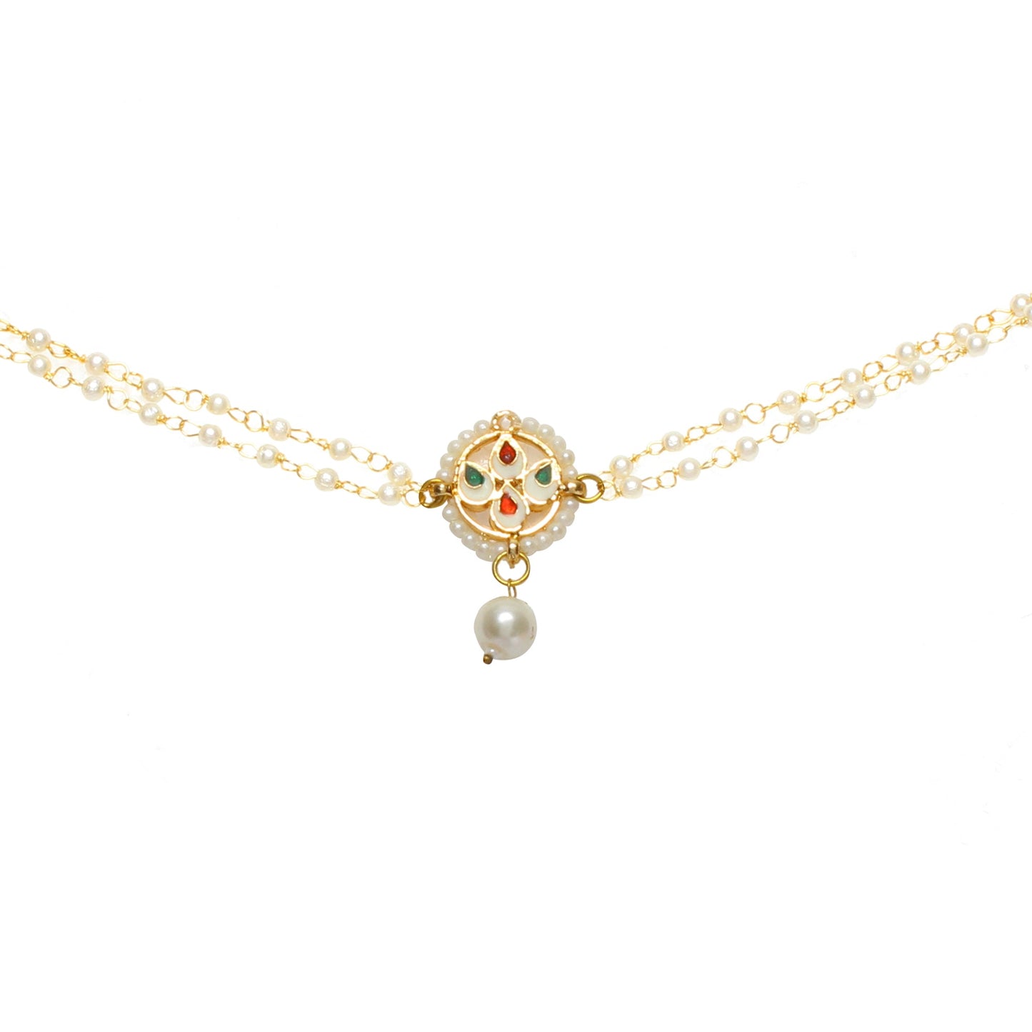 Women Pearl Kundan Choker Chain (1 Pc Set)