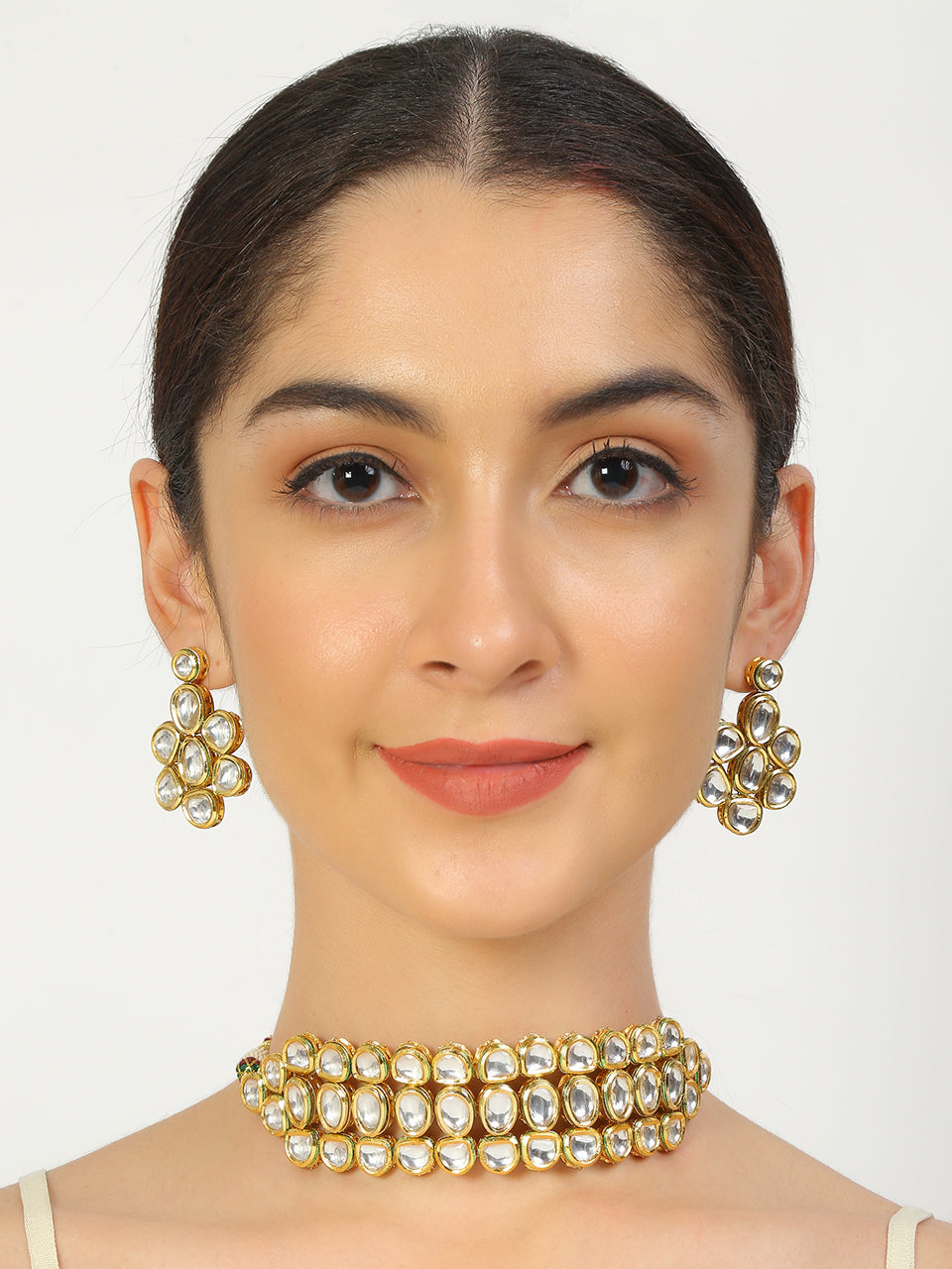 Women's Kundan Choker With Earrings