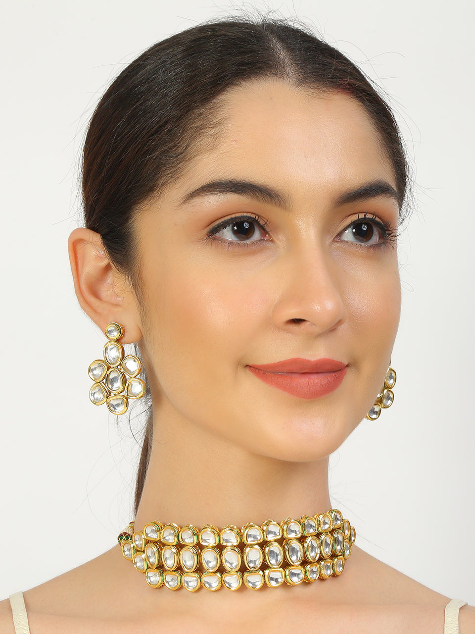 Women's Kundan Choker With Earrings