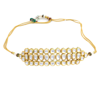 Women's Gold Toned Handcrafted Kundan Choker