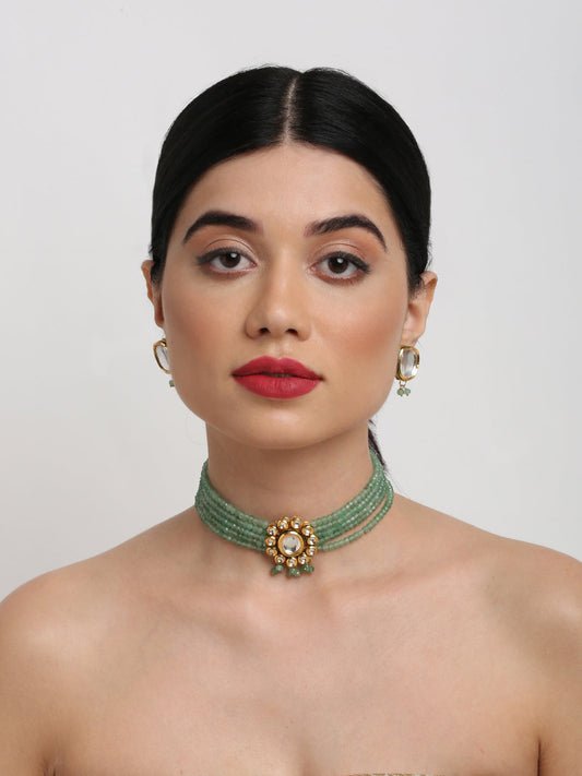 Women's Kundan Choker with Studs