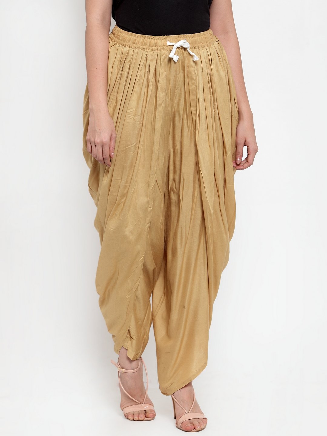 Women's Beige Solid Dhoti