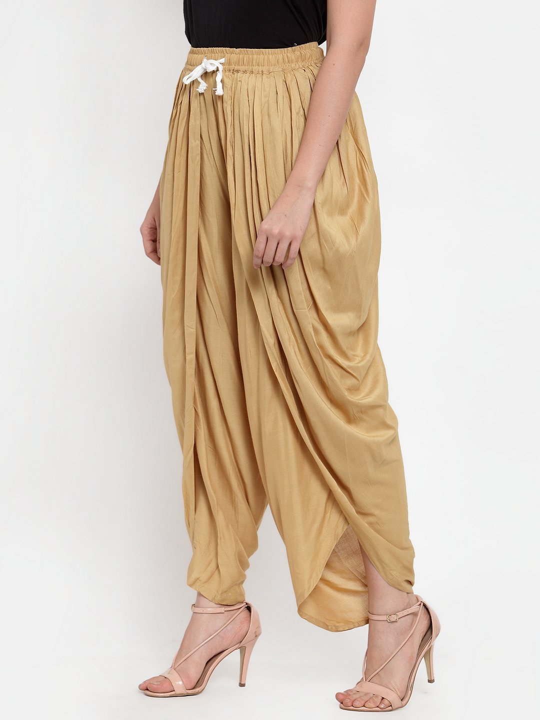 Women's Beige Solid Dhoti