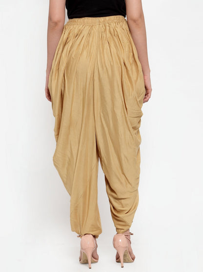 Women's Beige Solid Dhoti