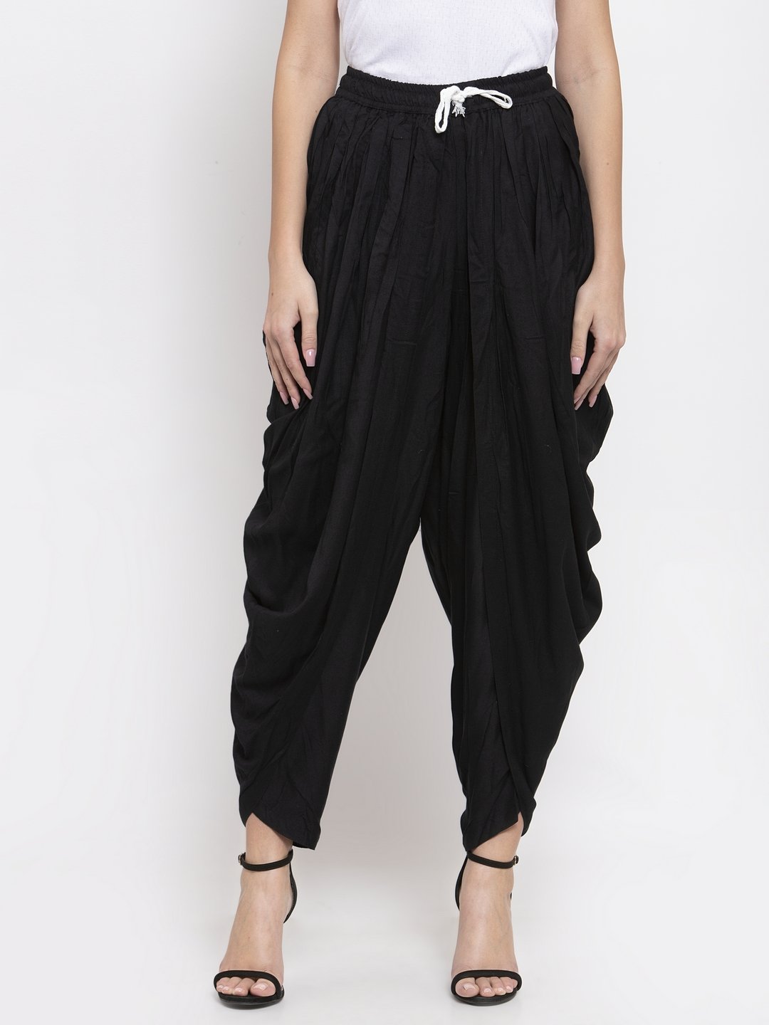 Women's Black Solid Dhoti