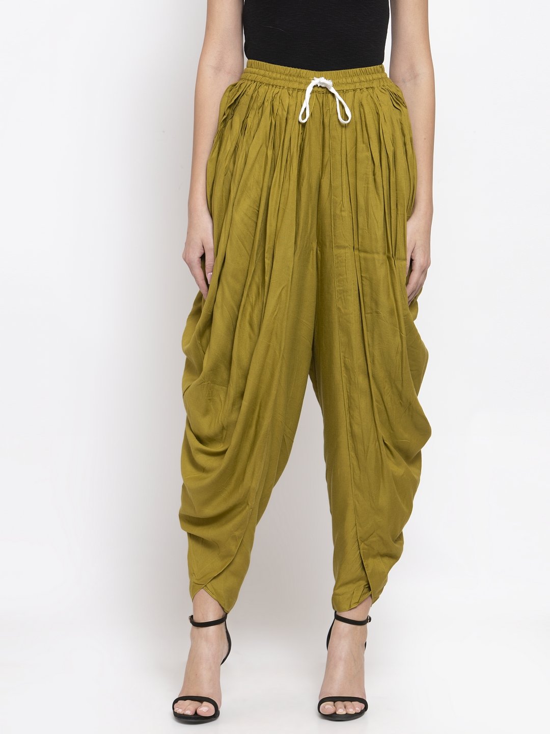 Women's Green Solid Dhoti