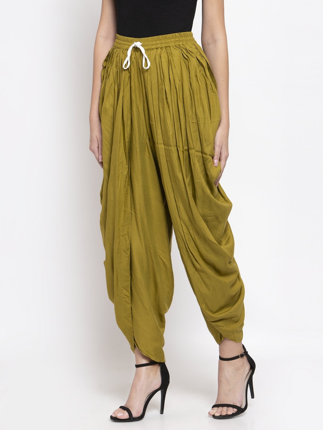 Women's Green Solid Dhoti