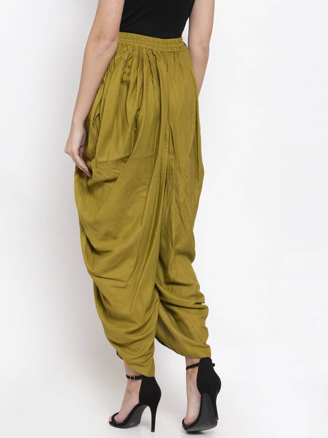 Women's Green Solid Dhoti