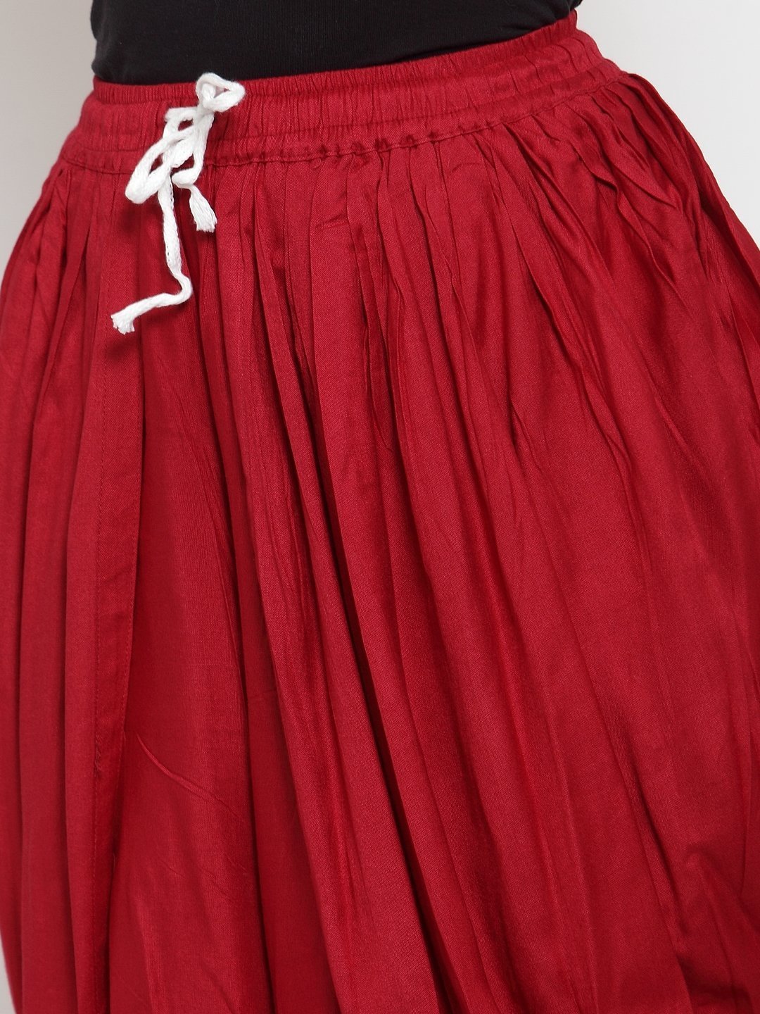 Women's Maroon Solid Dhoti