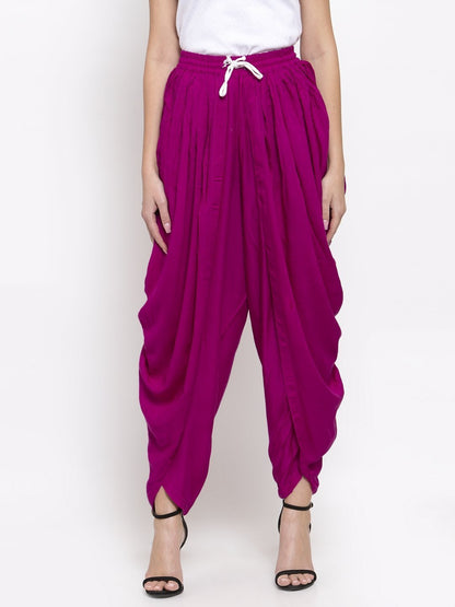 Women's Purple Solid Dhoti