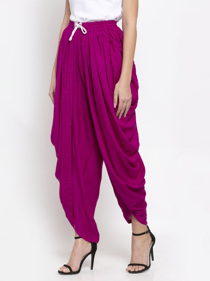 Women's Purple Solid Dhoti