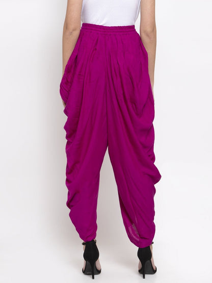 Women's Purple Solid Dhoti