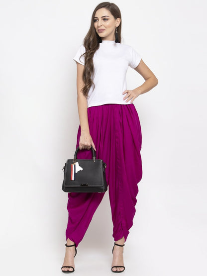 Women's Purple Solid Dhoti