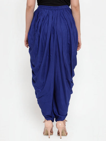 Women's Royal Blue Solid Dhoti