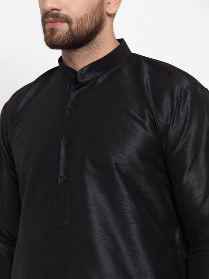 Men's Black Solid Kurta with Churidar ( JOKP 591 Black )