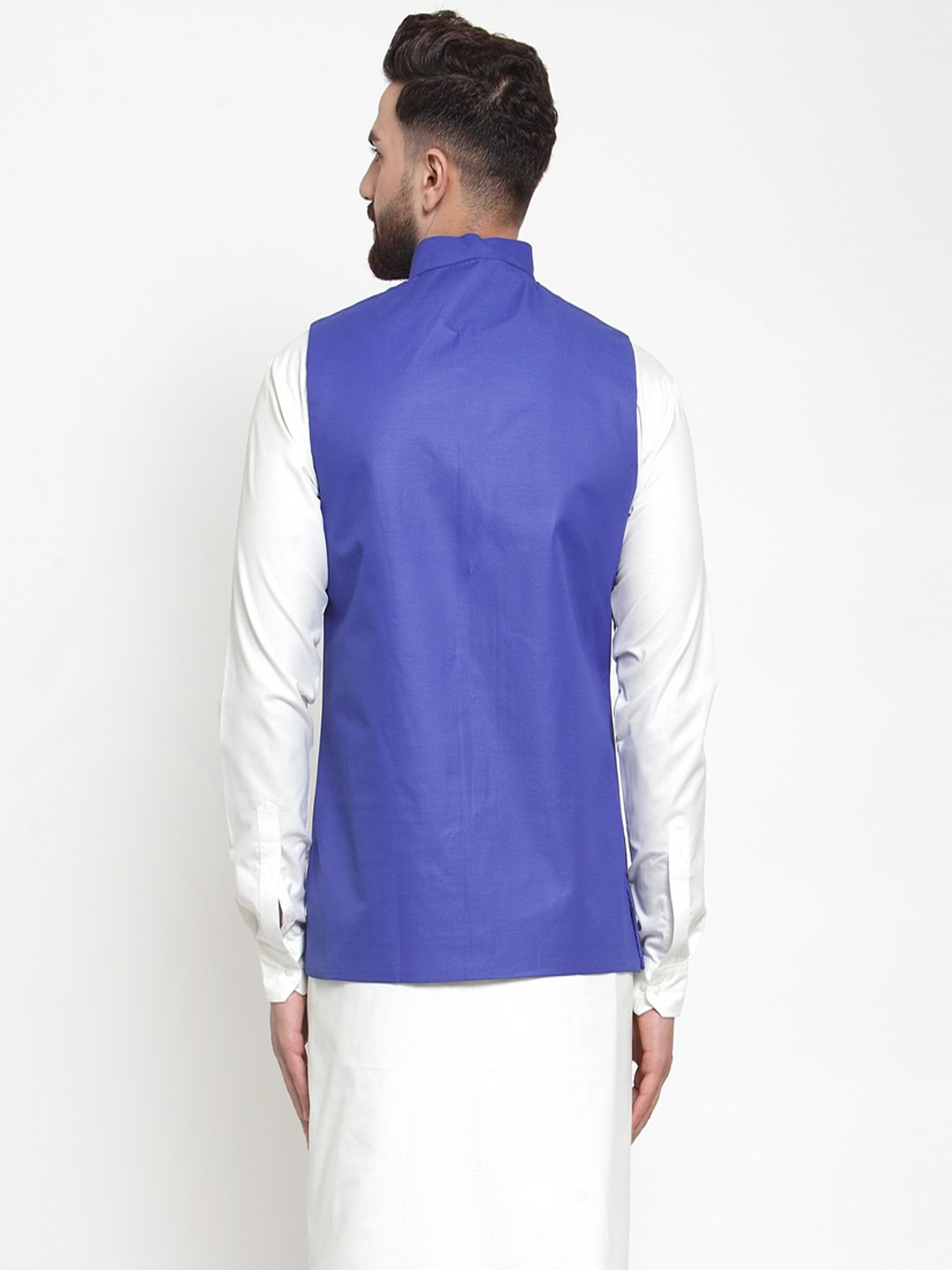 Men's Royal-Blue Solid Nehru Jacket ( JOWC 4002 Royal)