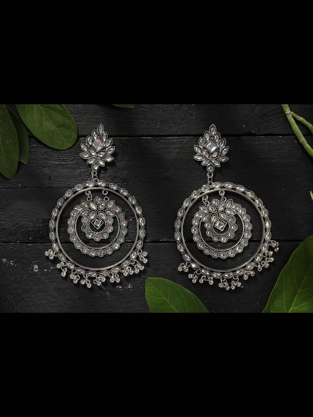 Latest Design Earrings with White Kundan Jhumkas Jker_075