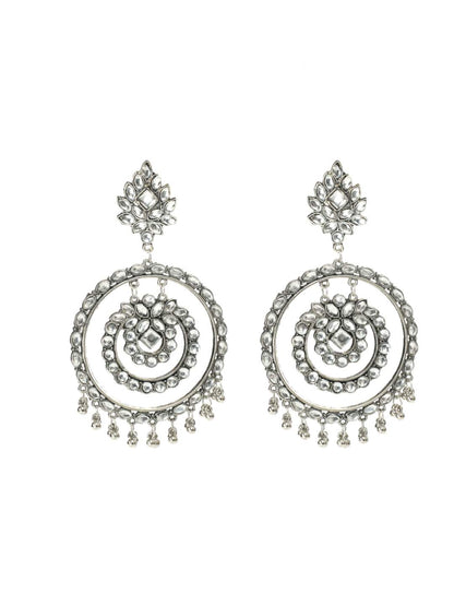 Latest Design Earrings with White Kundan Jhumkas Jker_075