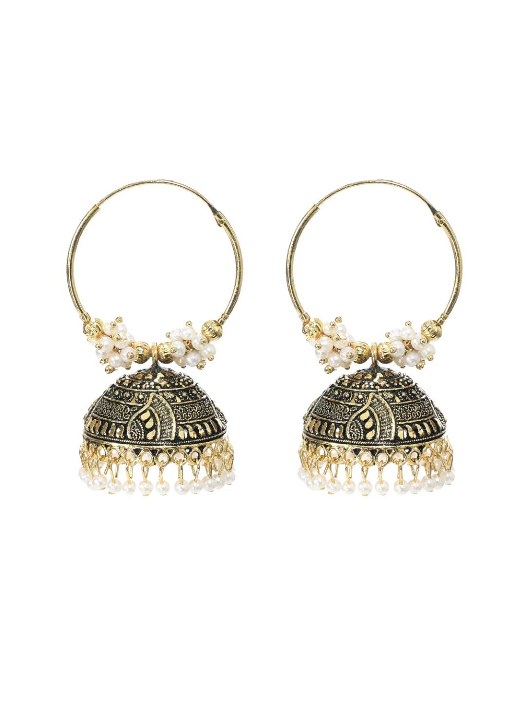 Latest Design Golden Earrings Jhumkas Jker_083