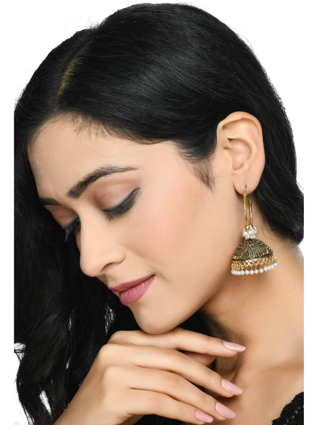 Latest Design Golden Earrings Jhumkas Jker_083