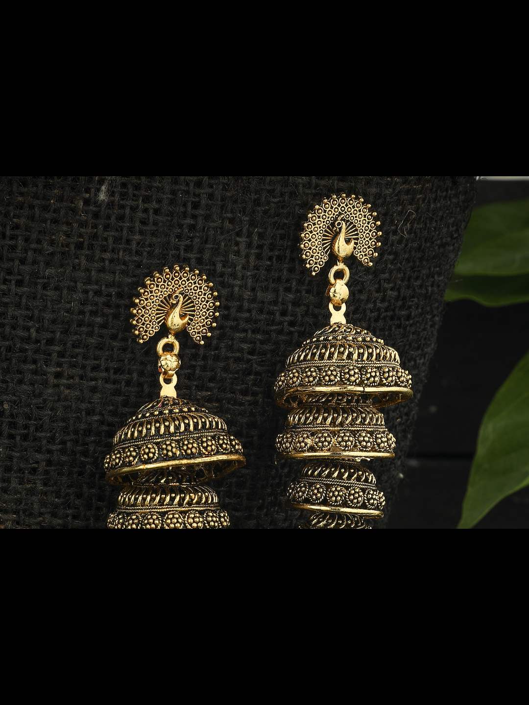 Trendia Peacock design Golden colour Earrings Jker_109