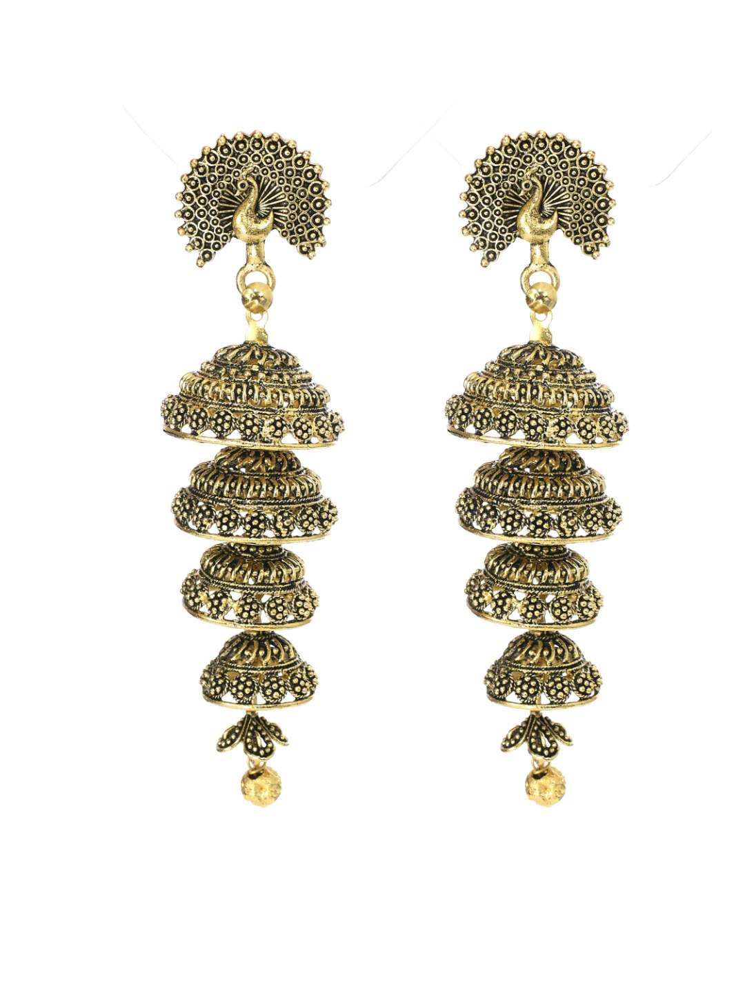 Trendia Peacock design Golden colour Earrings Jker_109