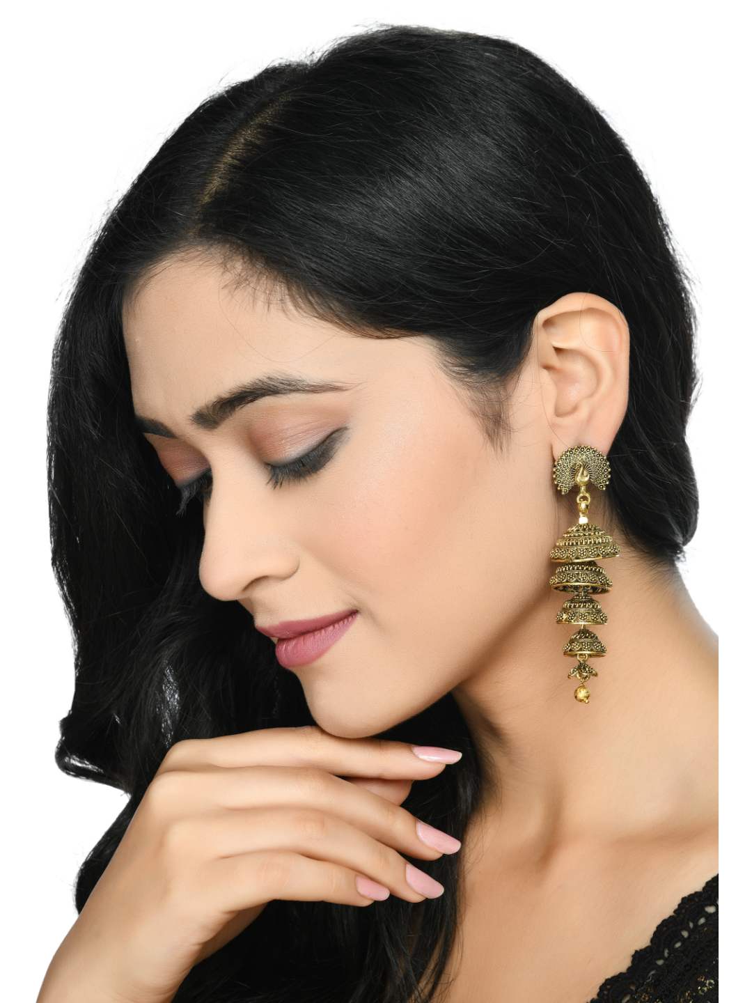 Trendia Peacock design Golden colour Earrings Jker_109