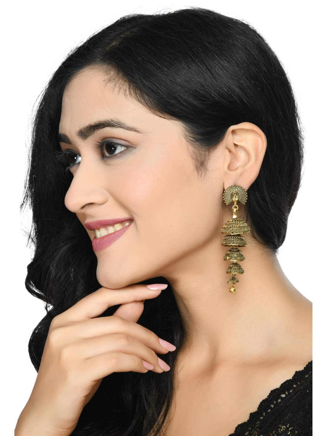 Trendia Peacock design Golden colour Earrings Jker_109